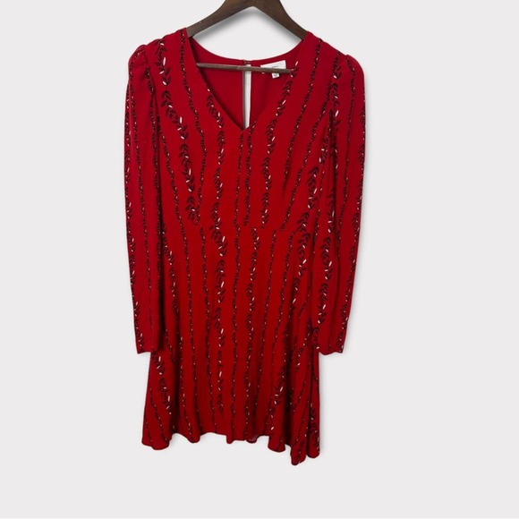 A Loves A Red Long Sleeve Poinsettia A-line Dress. Size 2. EUC. - Picture 4 of 10